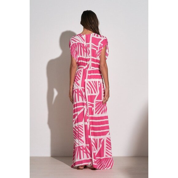 Elan Resortwear Maxi Dress Swim Slit Cover Up Pink Beach Boho Pool S - Picture 3 of 14